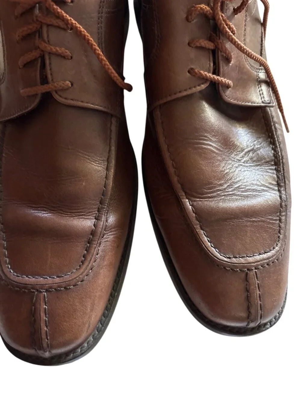 Johnston & Murphy Mens Brown Leather Oxford Shoes 11.5 M Made In India